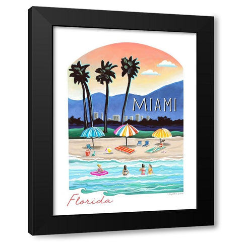 Miami Black Modern Wood Framed Art Print by Tyndall, Elizabeth