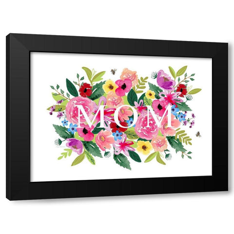 Mothers Day Floral Black Modern Wood Framed Art Print with Double Matting by Tyndall, Elizabeth