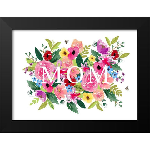 Mothers Day Floral Black Modern Wood Framed Art Print by Tyndall, Elizabeth