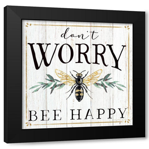 Dont Worry Black Modern Wood Framed Art Print with Double Matting by Tyndall, Elizabeth