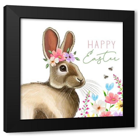 Happy Easter Black Modern Wood Framed Art Print with Double Matting by Tyndall, Elizabeth