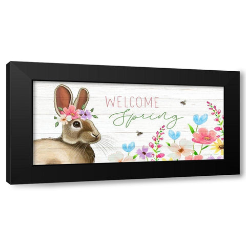 Welcome Spring Black Modern Wood Framed Art Print with Double Matting by Tyndall, Elizabeth