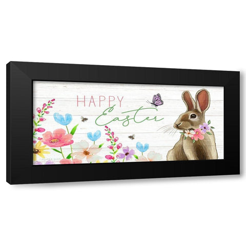 Happy Easter Black Modern Wood Framed Art Print with Double Matting by Tyndall, Elizabeth