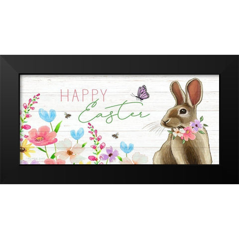 Happy Easter Black Modern Wood Framed Art Print by Tyndall, Elizabeth