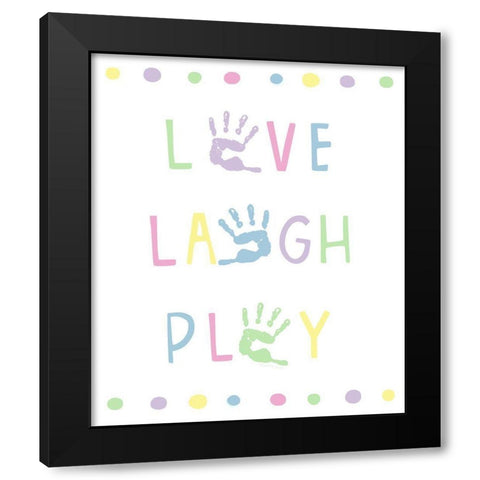 Love-Laugh-Play Black Modern Wood Framed Art Print by Tyndall, Elizabeth