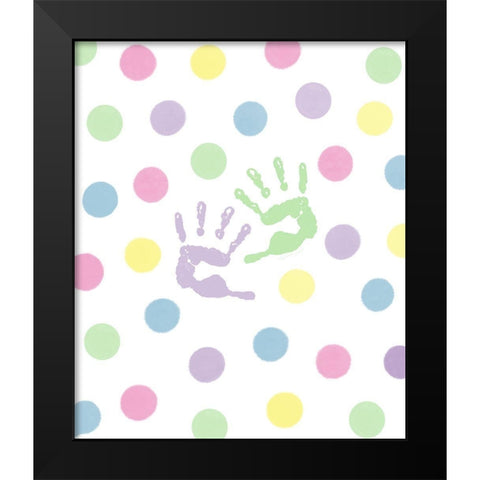 Hand Prints Black Modern Wood Framed Art Print by Tyndall, Elizabeth