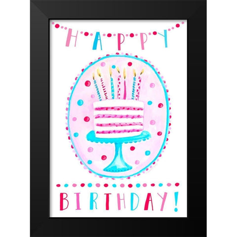 Birthday Cake Black Modern Wood Framed Art Print by Tyndall, Elizabeth