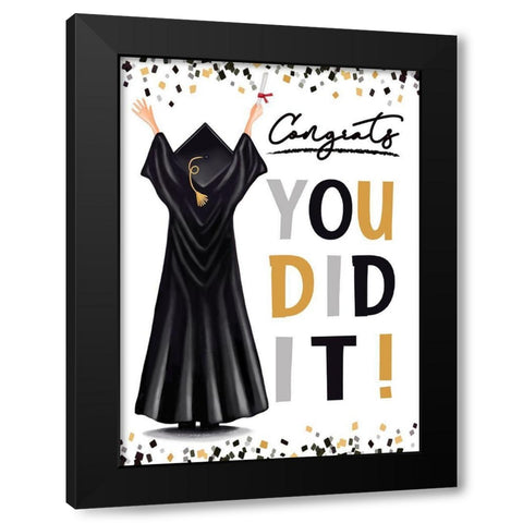 Cap and Gown Black Modern Wood Framed Art Print with Double Matting by Tyndall, Elizabeth