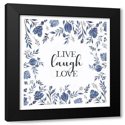 Live-Laugh-Love Black Modern Wood Framed Art Print by Tyndall, Elizabeth