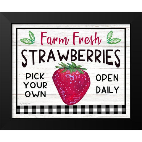 Farm Fresh Strawberries Black Modern Wood Framed Art Print by Tyndall, Elizabeth