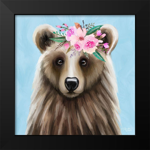 Blue Bear Black Modern Wood Framed Art Print by Tyndall, Elizabeth