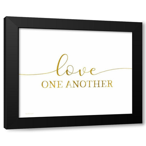 Love One Another Black Modern Wood Framed Art Print with Double Matting by Tyndall, Elizabeth