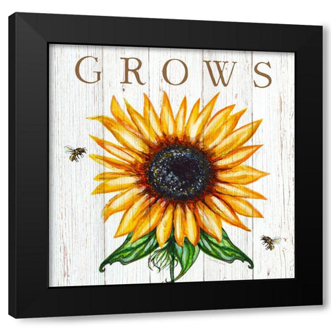 Grows Black Modern Wood Framed Art Print with Double Matting by Tyndall, Elizabeth