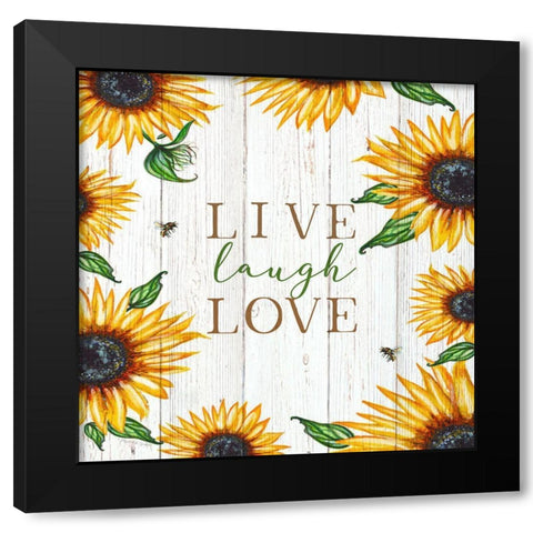 Live Laugh Love Black Modern Wood Framed Art Print with Double Matting by Tyndall, Elizabeth