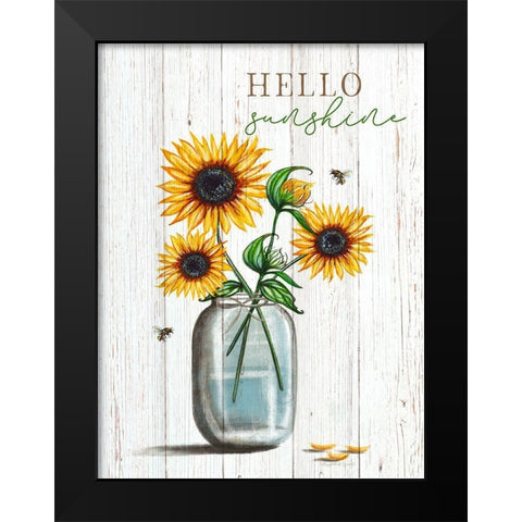 Hello Sunshine Black Modern Wood Framed Art Print by Tyndall, Elizabeth