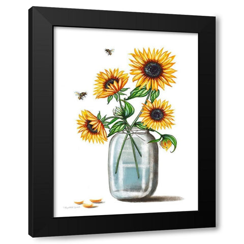 Sunflower Still Life II Black Modern Wood Framed Art Print with Double Matting by Tyndall, Elizabeth