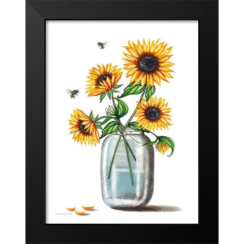 Sunflower Still Life II Black Modern Wood Framed Art Print by Tyndall, Elizabeth