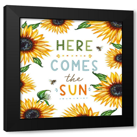 Here Comes the Sun Black Modern Wood Framed Art Print with Double Matting by Tyndall, Elizabeth