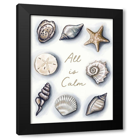 All is Calm Black Modern Wood Framed Art Print with Double Matting by Tyndall, Elizabeth