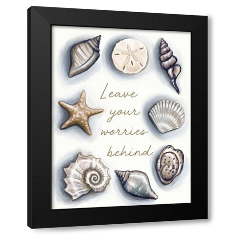 Worries Behind Black Modern Wood Framed Art Print with Double Matting by Tyndall, Elizabeth