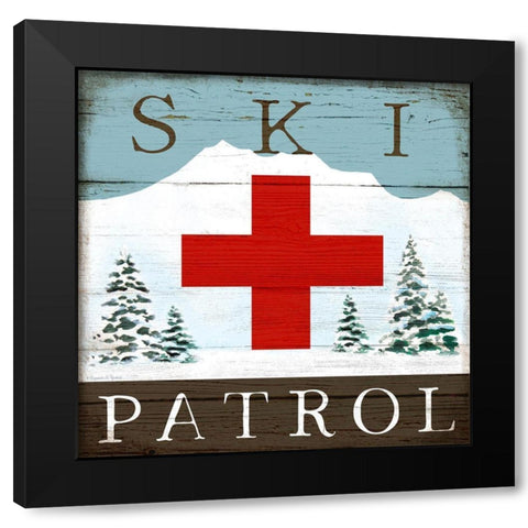 Ski Patrol Black Modern Wood Framed Art Print with Double Matting by Tyndall, Elizabeth