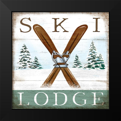 Ski Lodge Black Modern Wood Framed Art Print by Tyndall, Elizabeth