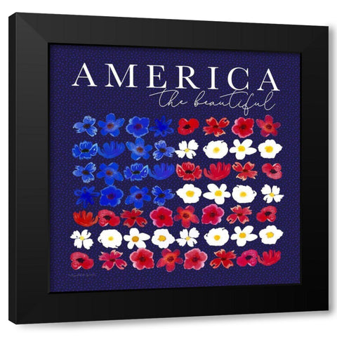 America the Beautiful Black Modern Wood Framed Art Print with Double Matting by Tyndall, Elizabeth