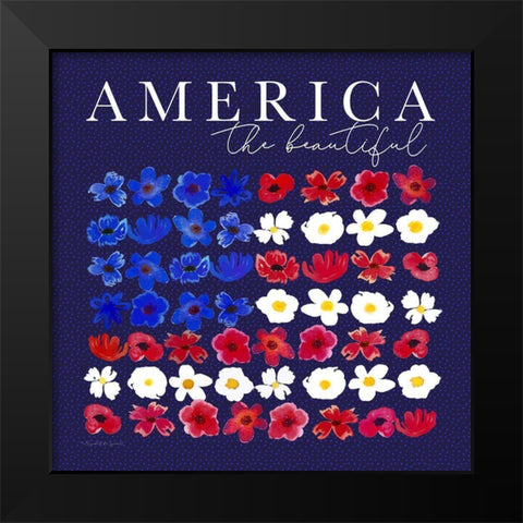 America the Beautiful Black Modern Wood Framed Art Print by Tyndall, Elizabeth