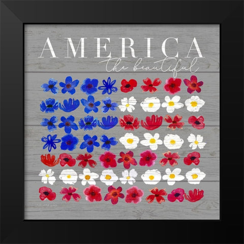 America the Beautiful Black Modern Wood Framed Art Print by Tyndall, Elizabeth