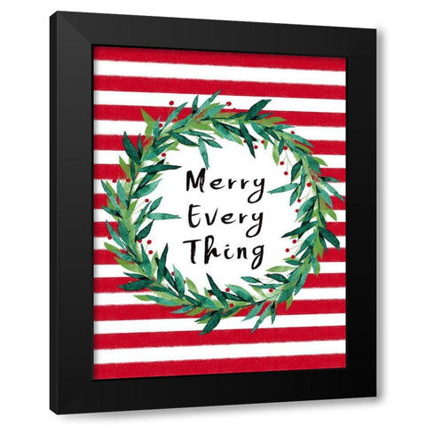 Merry Everything Black Modern Wood Framed Art Print with Double Matting by Tyndall, Elizabeth