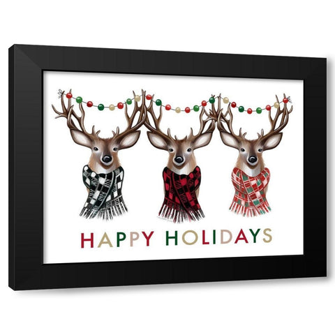 Happy Holidays Black Modern Wood Framed Art Print with Double Matting by Tyndall, Elizabeth