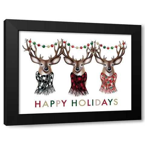 Happy Holidays Black Modern Wood Framed Art Print by Tyndall, Elizabeth