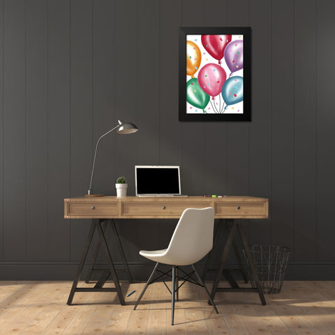 Balloons Black Modern Wood Framed Art Print by Tyndall, Elizabeth