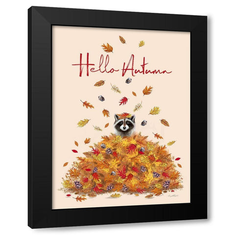 Hello Autumn Black Modern Wood Framed Art Print with Double Matting by Tyndall, Elizabeth