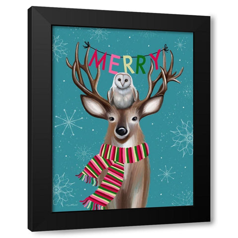 Merry Black Modern Wood Framed Art Print with Double Matting by Tyndall, Elizabeth