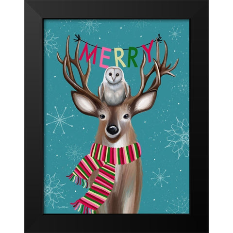 Merry Black Modern Wood Framed Art Print by Tyndall, Elizabeth