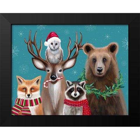 Holiday Friends Black Modern Wood Framed Art Print by Tyndall, Elizabeth