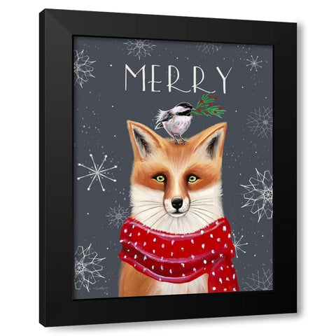 Merry Fox Black Modern Wood Framed Art Print with Double Matting by Tyndall, Elizabeth