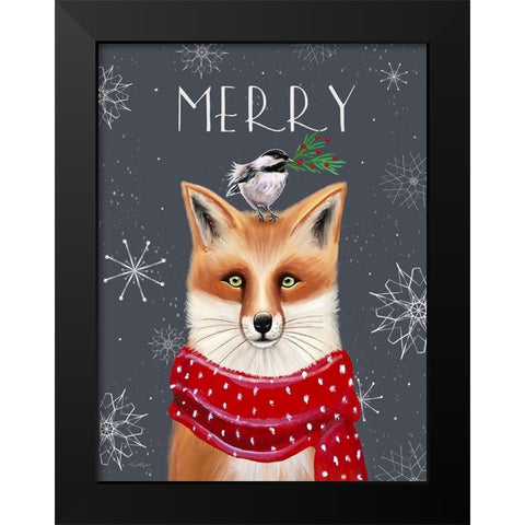 Merry Fox Black Modern Wood Framed Art Print by Tyndall, Elizabeth