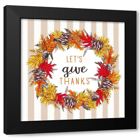 Lets Give Thanks Black Modern Wood Framed Art Print with Double Matting by Tyndall, Elizabeth