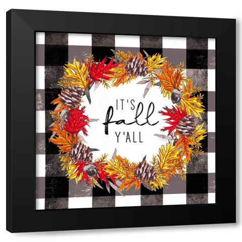 Its Fall Yall Black Modern Wood Framed Art Print with Double Matting by Tyndall, Elizabeth