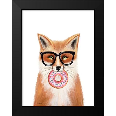 Quirky Fox Black Modern Wood Framed Art Print by Tyndall, Elizabeth