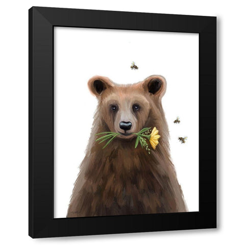 Quirky Bear Black Modern Wood Framed Art Print by Tyndall, Elizabeth