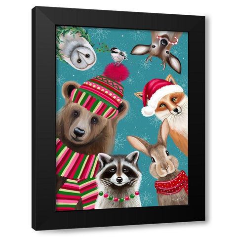 Holiday Pals Black Modern Wood Framed Art Print by Tyndall, Elizabeth