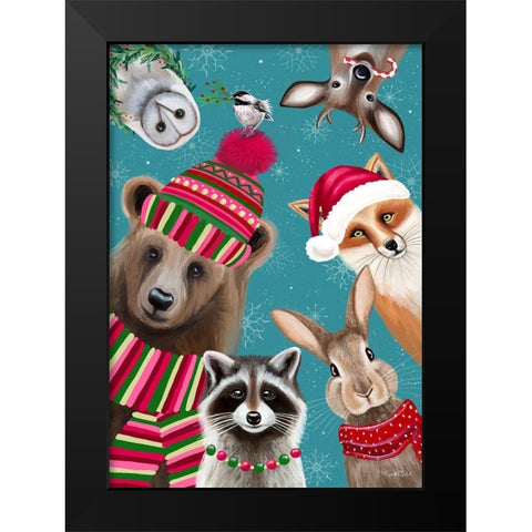 Holiday Pals Black Modern Wood Framed Art Print by Tyndall, Elizabeth