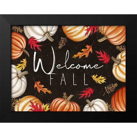 Welcome Fall Black Modern Wood Framed Art Print by Tyndall, Elizabeth