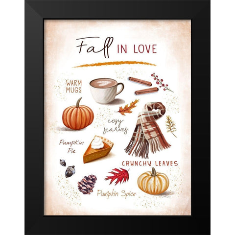 Fall in Love Black Modern Wood Framed Art Print by Tyndall, Elizabeth