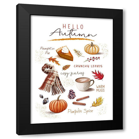 Hello Autumn Black Modern Wood Framed Art Print with Double Matting by Tyndall, Elizabeth