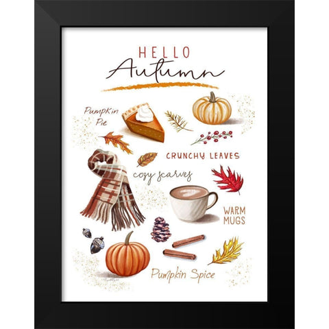 Hello Autumn Black Modern Wood Framed Art Print by Tyndall, Elizabeth