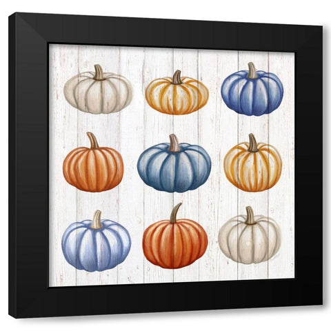 Pumpkins Black Modern Wood Framed Art Print with Double Matting by Tyndall, Elizabeth